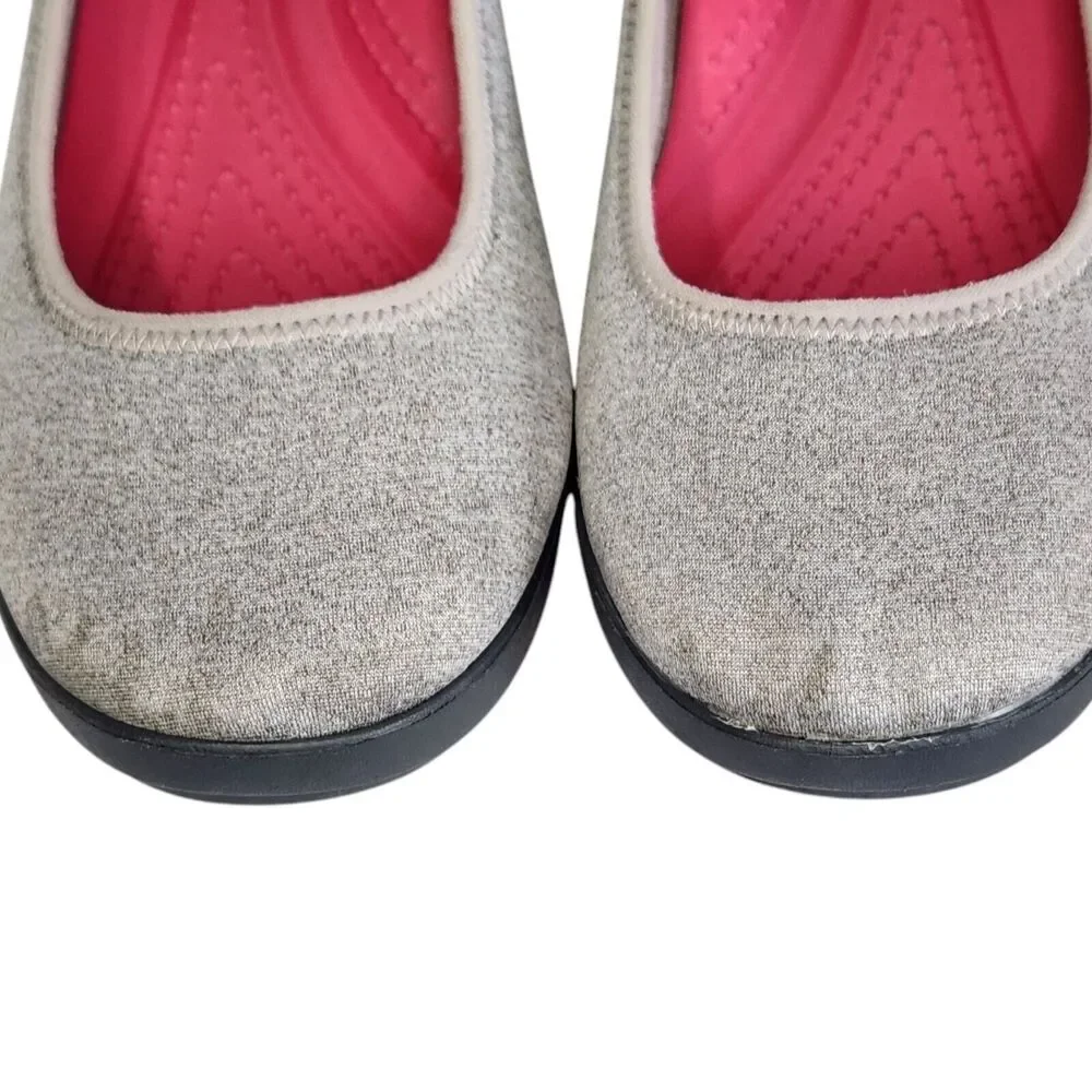 Crocs Busy Day Stretch Ballet Wedge Shoes Womens 9 Slip On Gray Dual Comfort